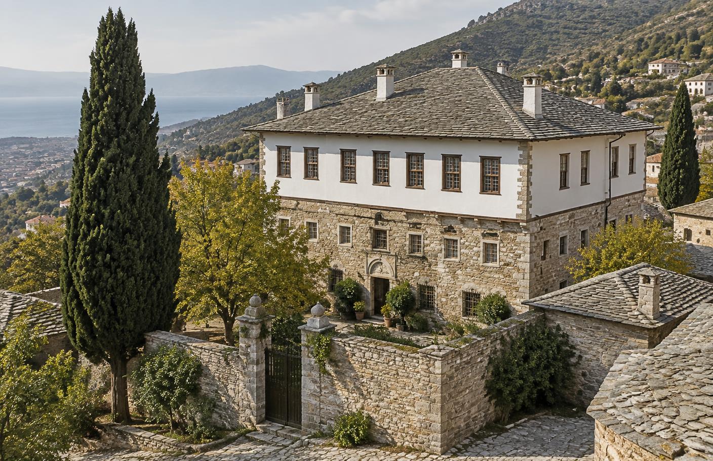 Historically grounded reconstruction of a Pelion archontiko in Anakasia above Volos