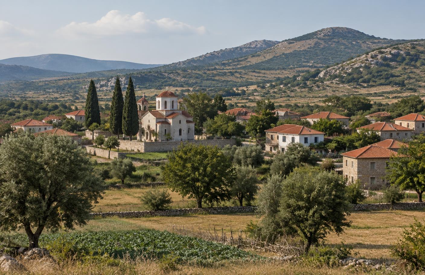Documentary reconstruction of a rural village landscape near Skotoussa in Thessaly